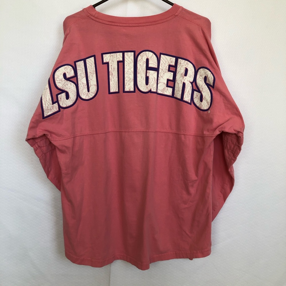 Boxercraft LSU Tigers Womens Long Sleeve t shirt Top Pink white Size Large.